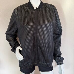 Adidas Black Mesh Bomber Athletic Jacket Size XL